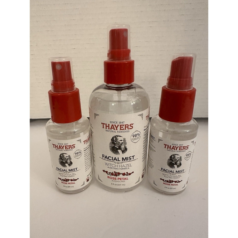 Lot of 3 Thayers Rose Petal Facial Toner 2 3oz 1 8oz Bottles Witch Hazel Aloe